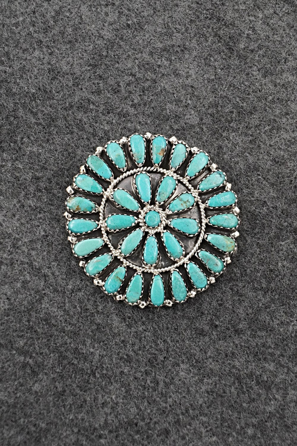 Turquoise & Sterling Silver Pendant/Pin - Zeita Begay