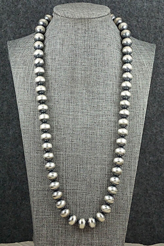 Sterling Silver Navajo Pearl Necklace 26" - Bryannen Halwood