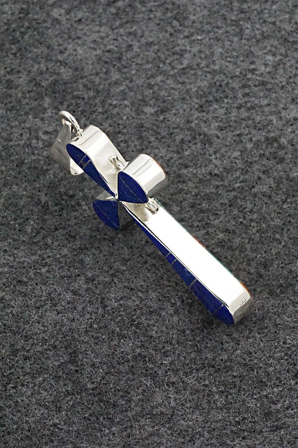 Multi-Stone & Sterling Silver Reversible Pendant - Edison Yazzie