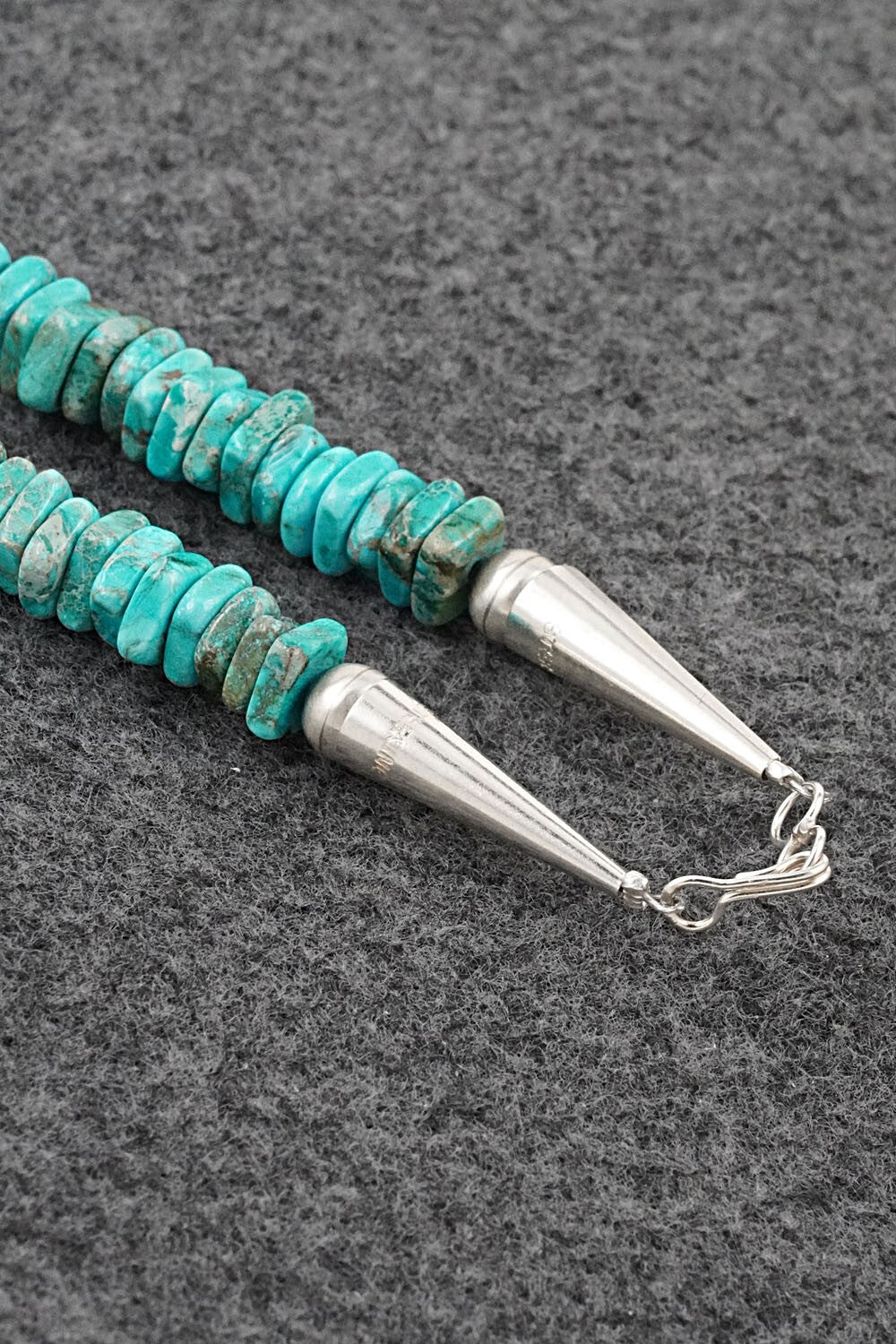 Turquoise & Sterling Silver Necklace 19" - Doreen Jake
