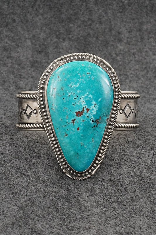 Turquoise & Sterling Silver Bracelet - Leslie Nez