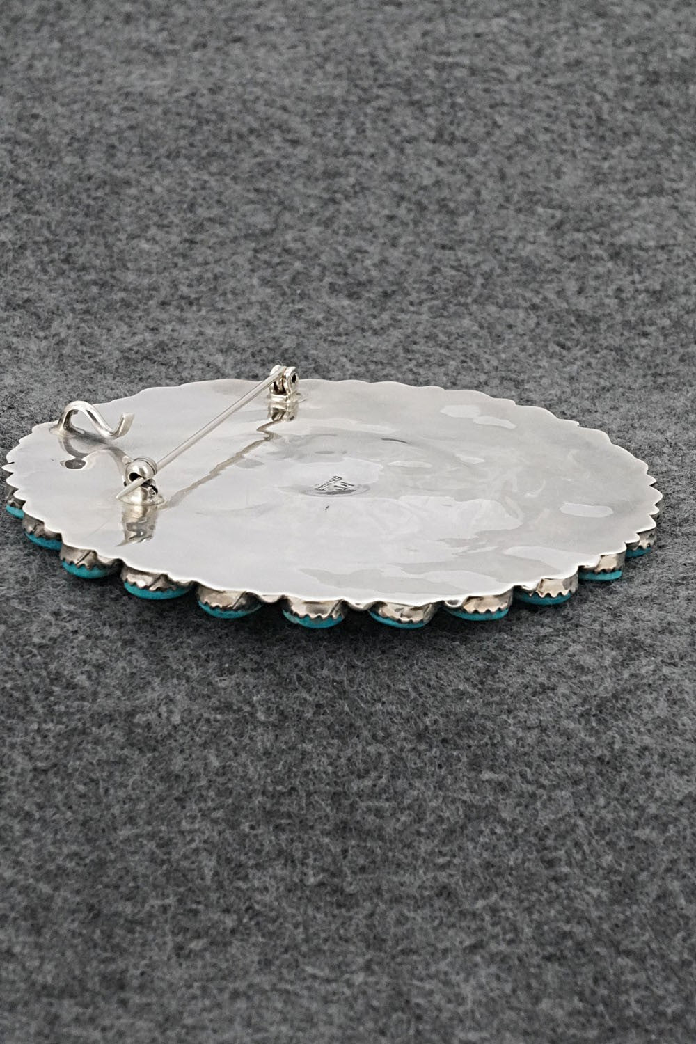 Turquoise & Sterling Silver Pendant / Pin - Jesse Williams