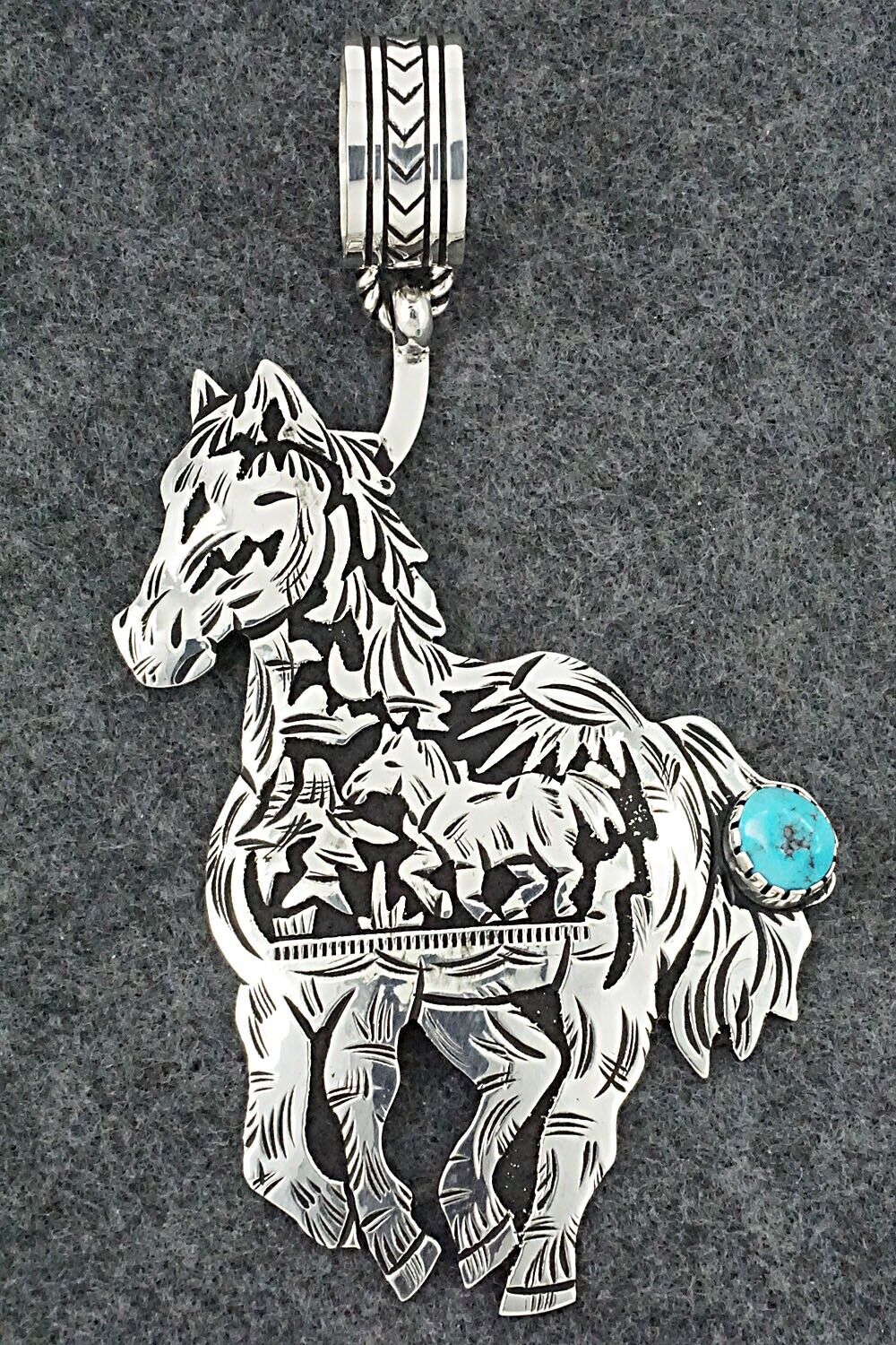 Turquoise & Sterling Silver Pendant - Richard Singer