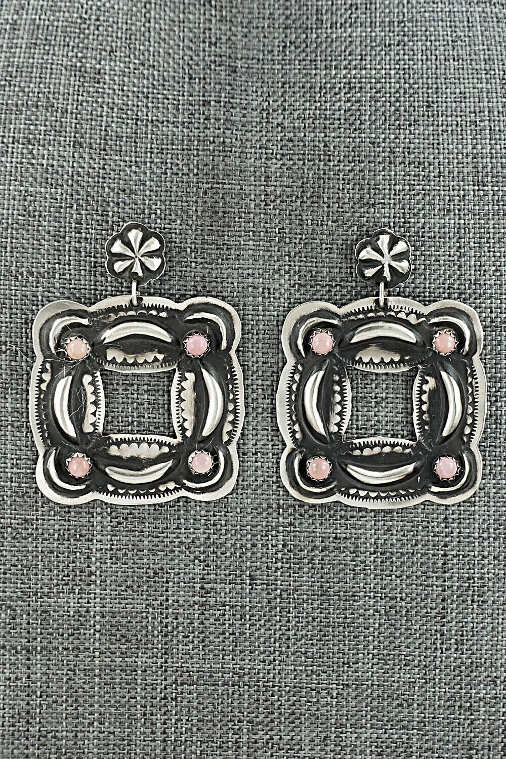 Pink Conch Shell & Sterling Silver Earrings - Leander Tahe