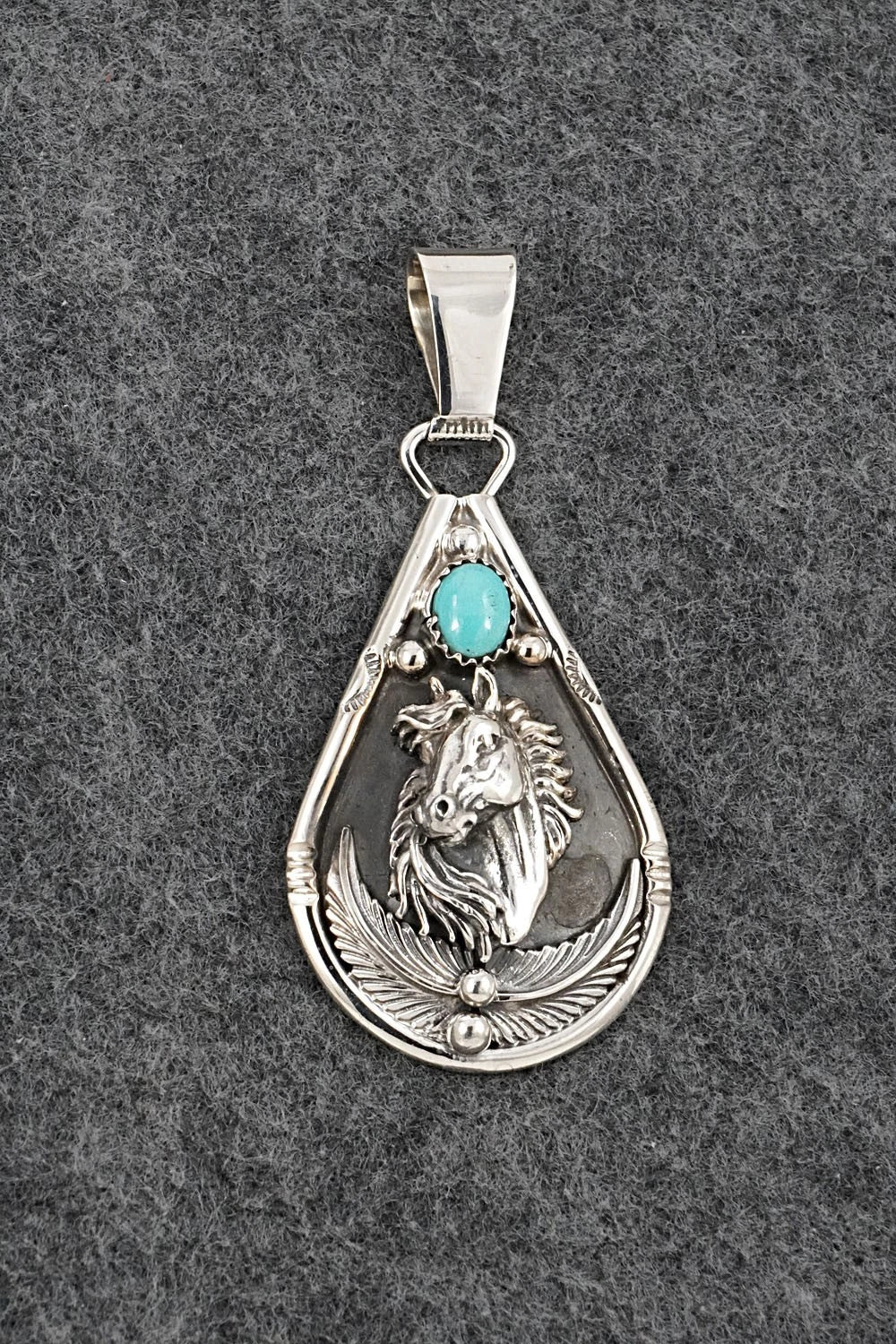 Turquoise & Sterling Silver Pendant - Darrell Morgan