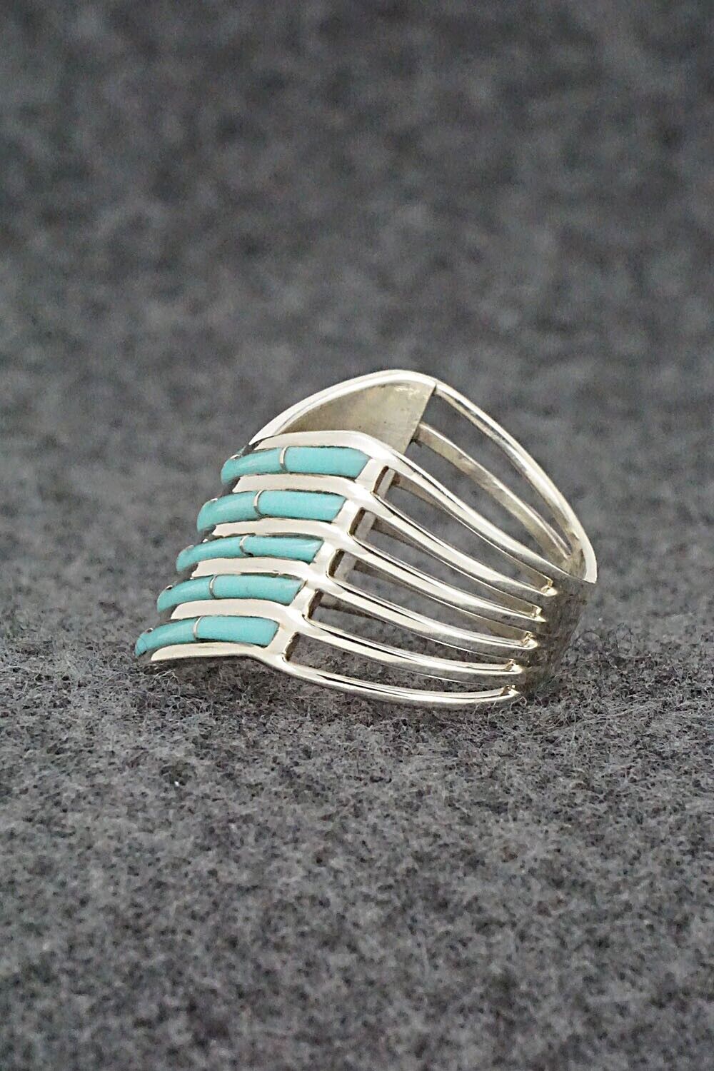 Turquoise & Sterling Silver Ring - Andrew Enrico - Size 9.5