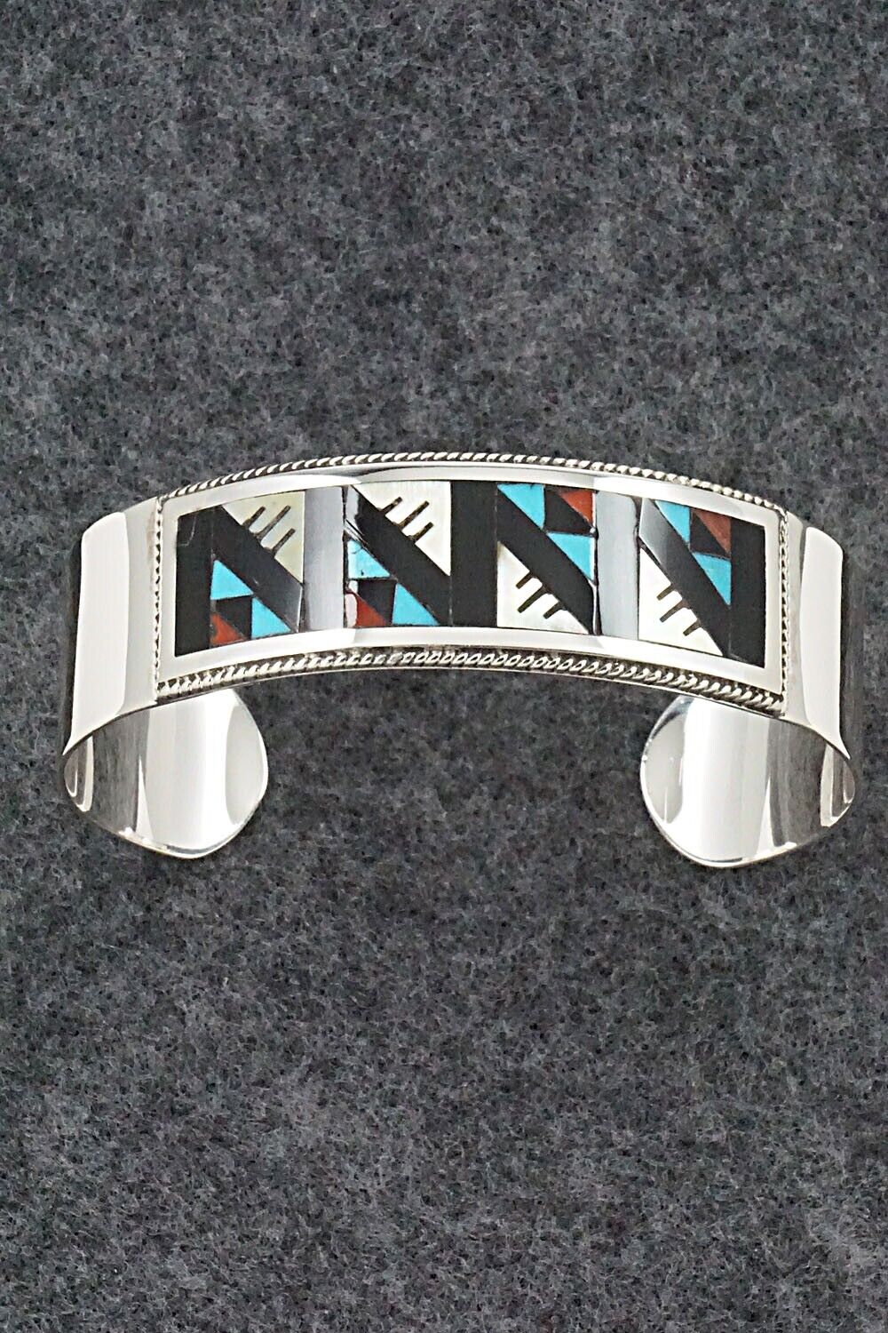 Multi Stone & Sterling Silver Inlay Bracelet - Leander Othole