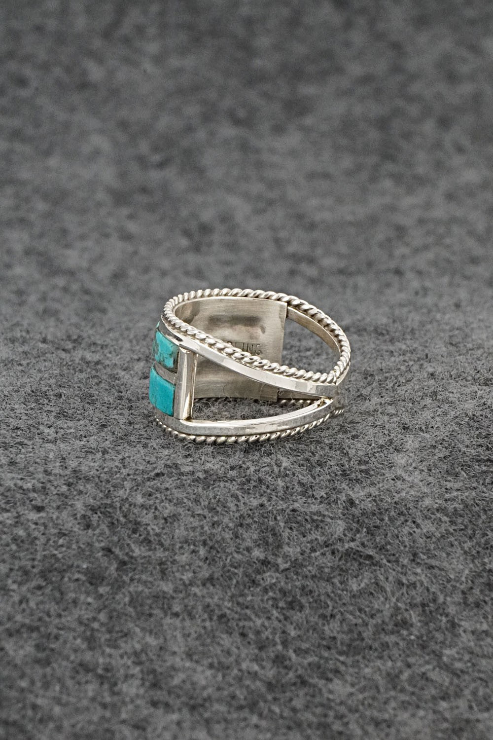 Turquoise & Sterling Silver Ring - Bruce Johnson - Size 6.5