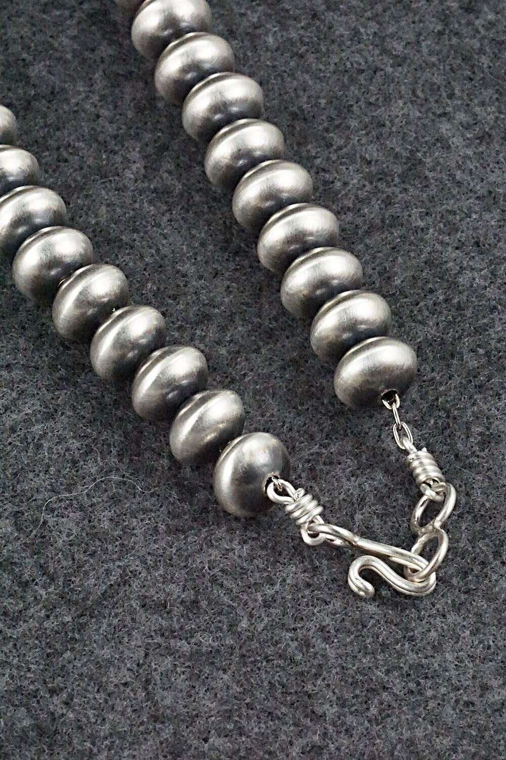 Sterling Silver Navajo Pearl Necklace 24" - Dorinda Mariano