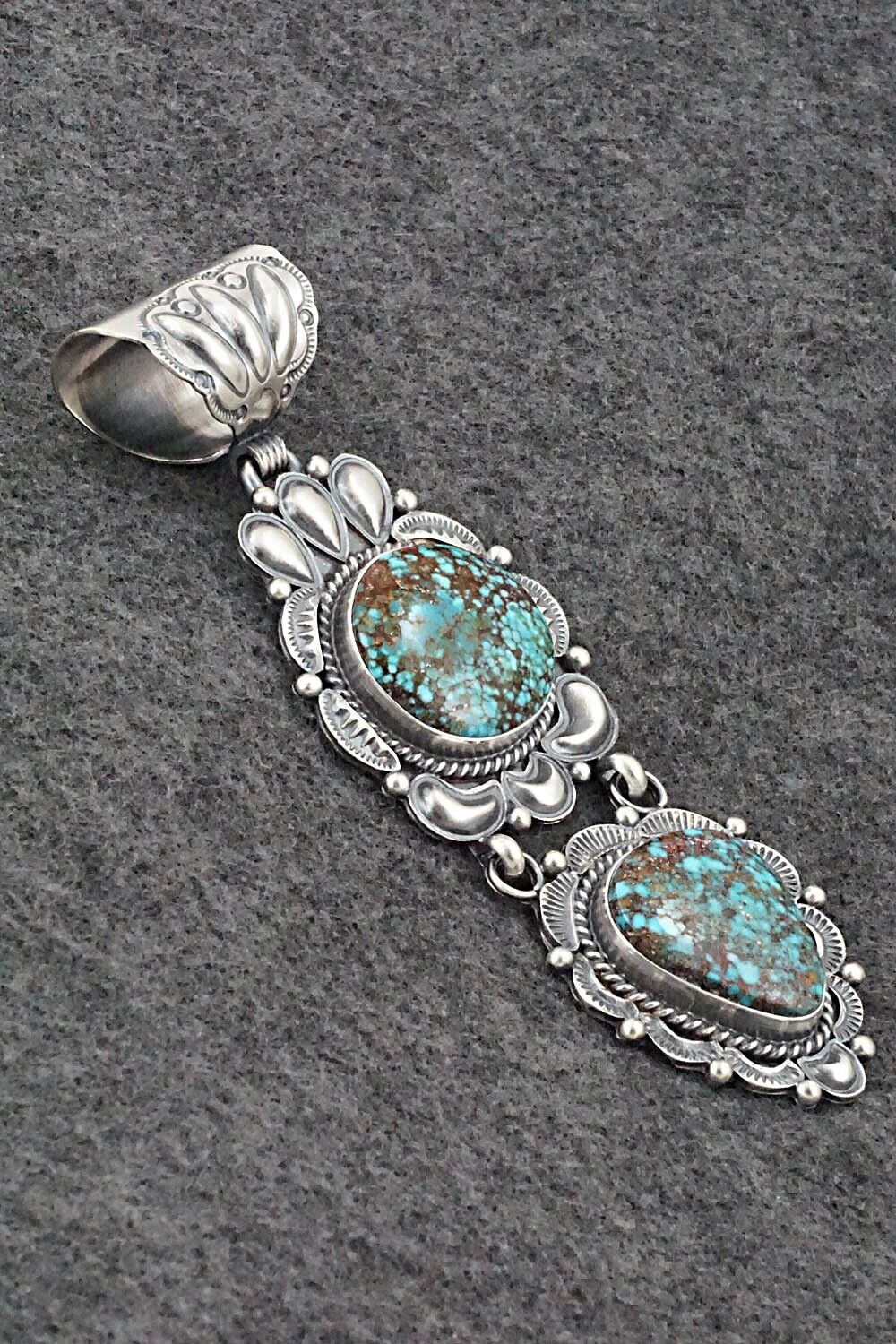 Turquoise & Sterling Silver Pendant - Raymond Delgarito