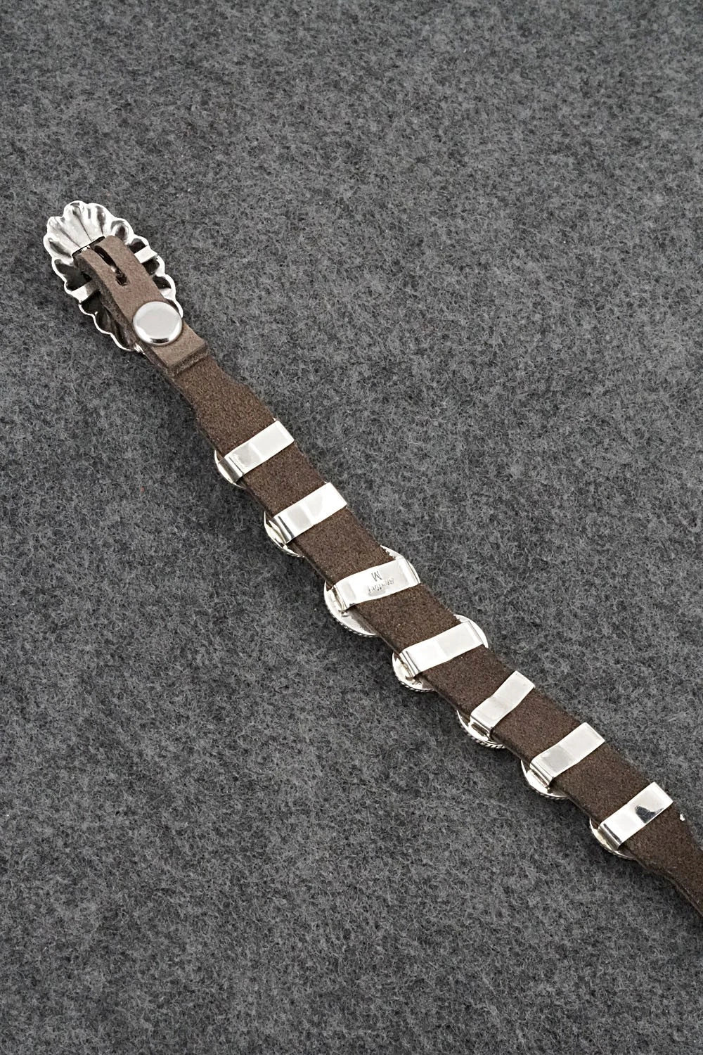 Turquoise, Spiny Oyster, Sterling Silver & Leather Bracelet - Marlene Ramone