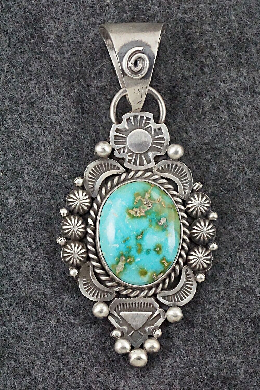 Turquoise & Sterling Silver Pendant - Rosita Calladitto