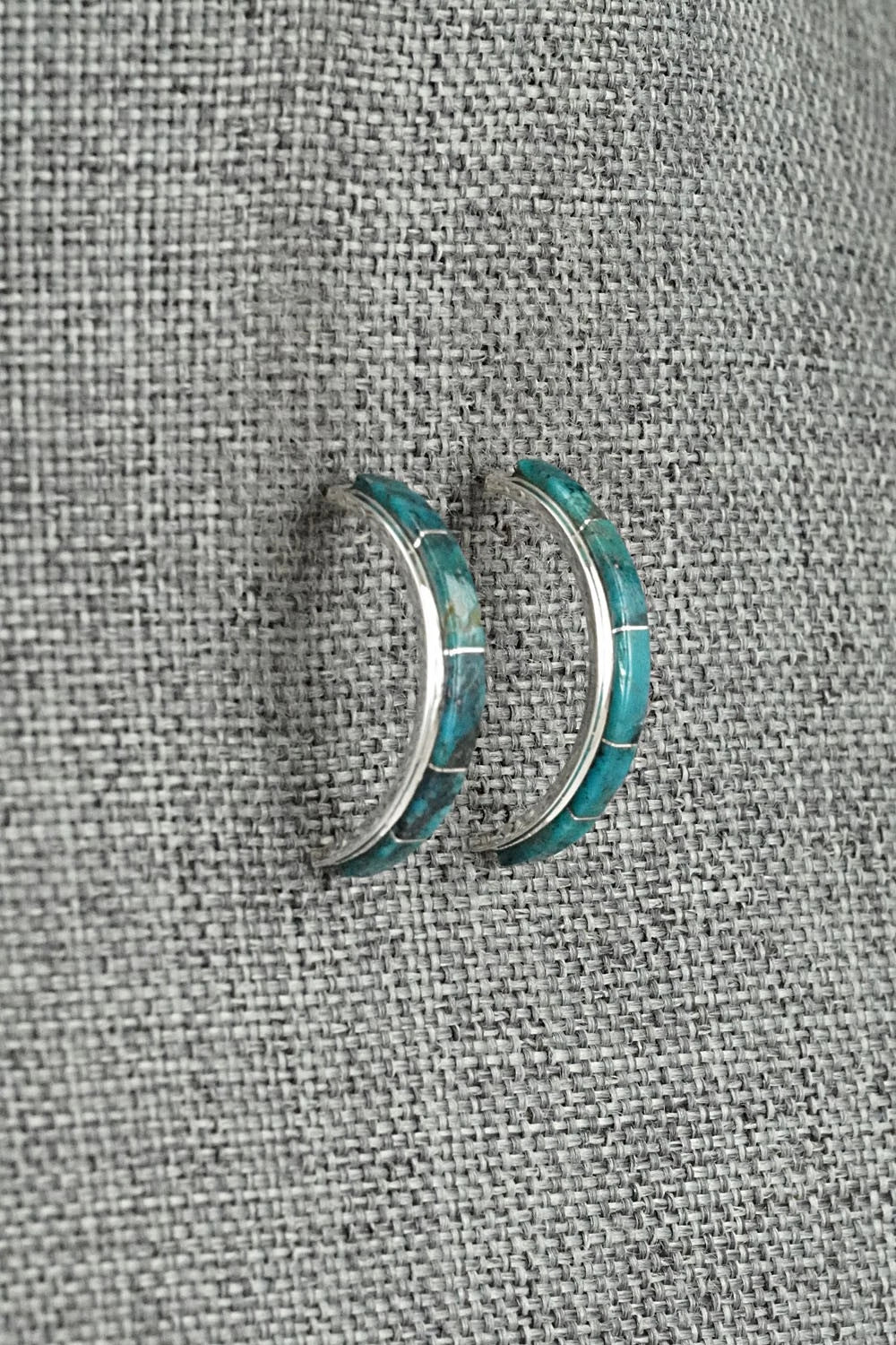Turquoise & Sterling Silver Earrings - Gloria Waatsa