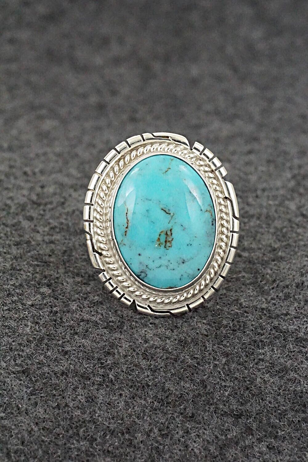 Turquoise & Sterling Silver Ring - Peggy Skeets - Size 7