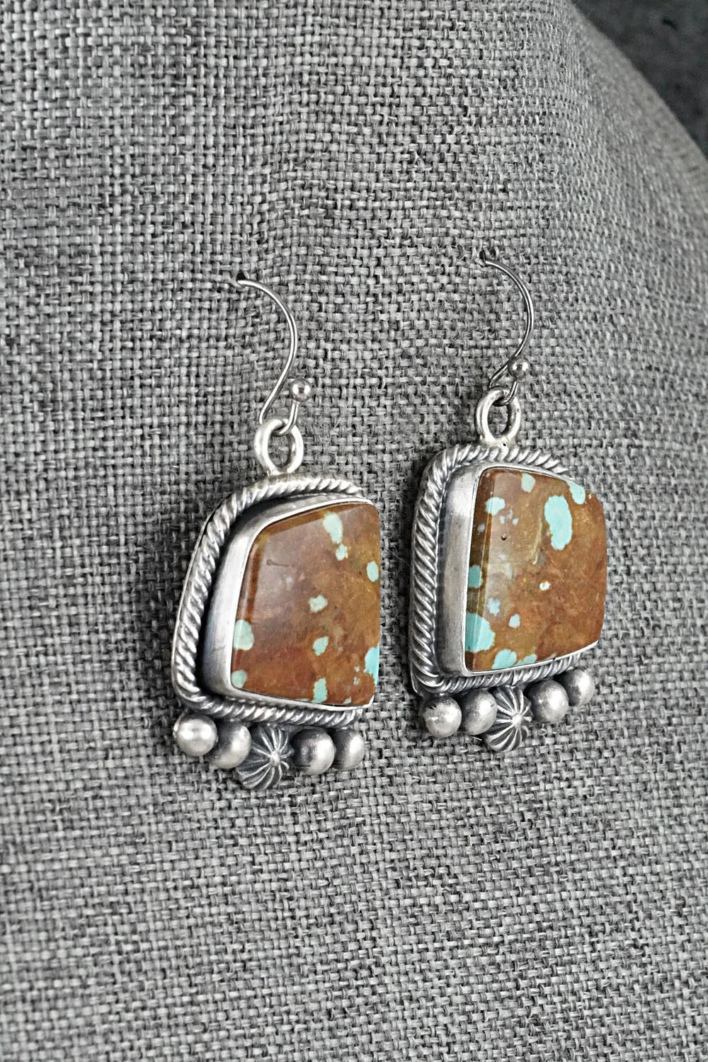 Turquoise & Sterling Silver Necklace and Earrings Set - Paul Livingston