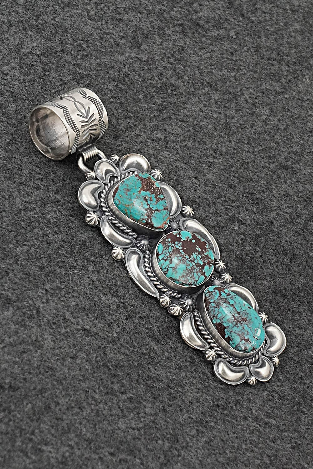 Turquoise & Sterling Silver Pendant - Raymond Delgarito