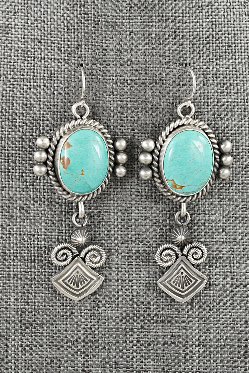 Turquoise & Sterling Silver Earrings - Michael Calladitto