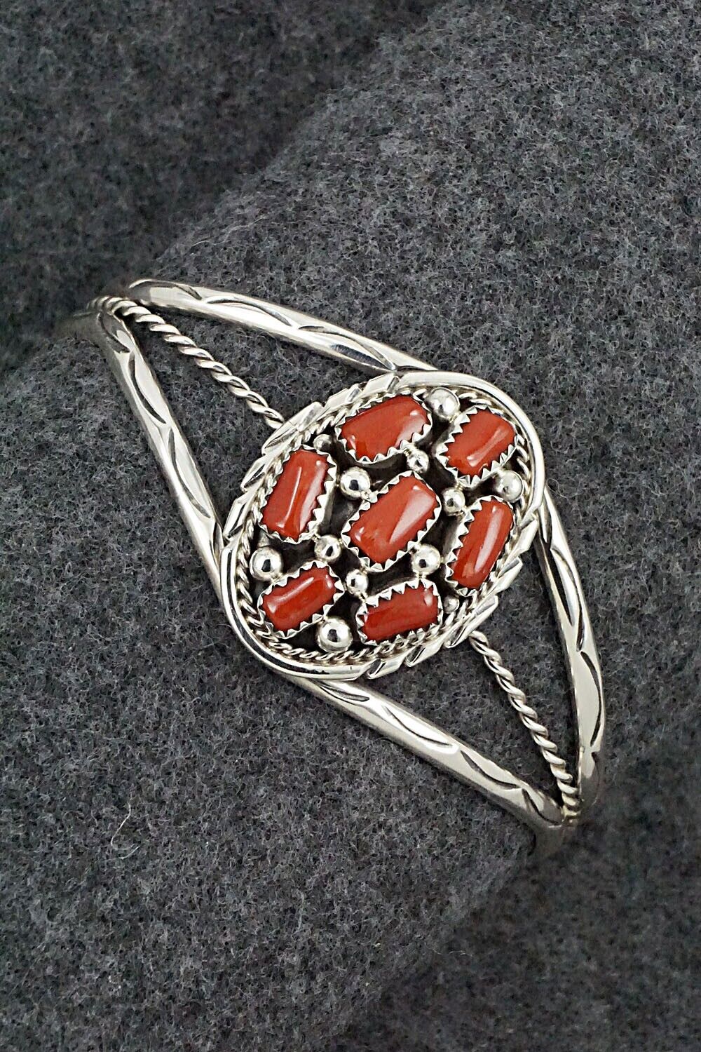 Coral & Sterling Silver Bracelet - Melvin Chee