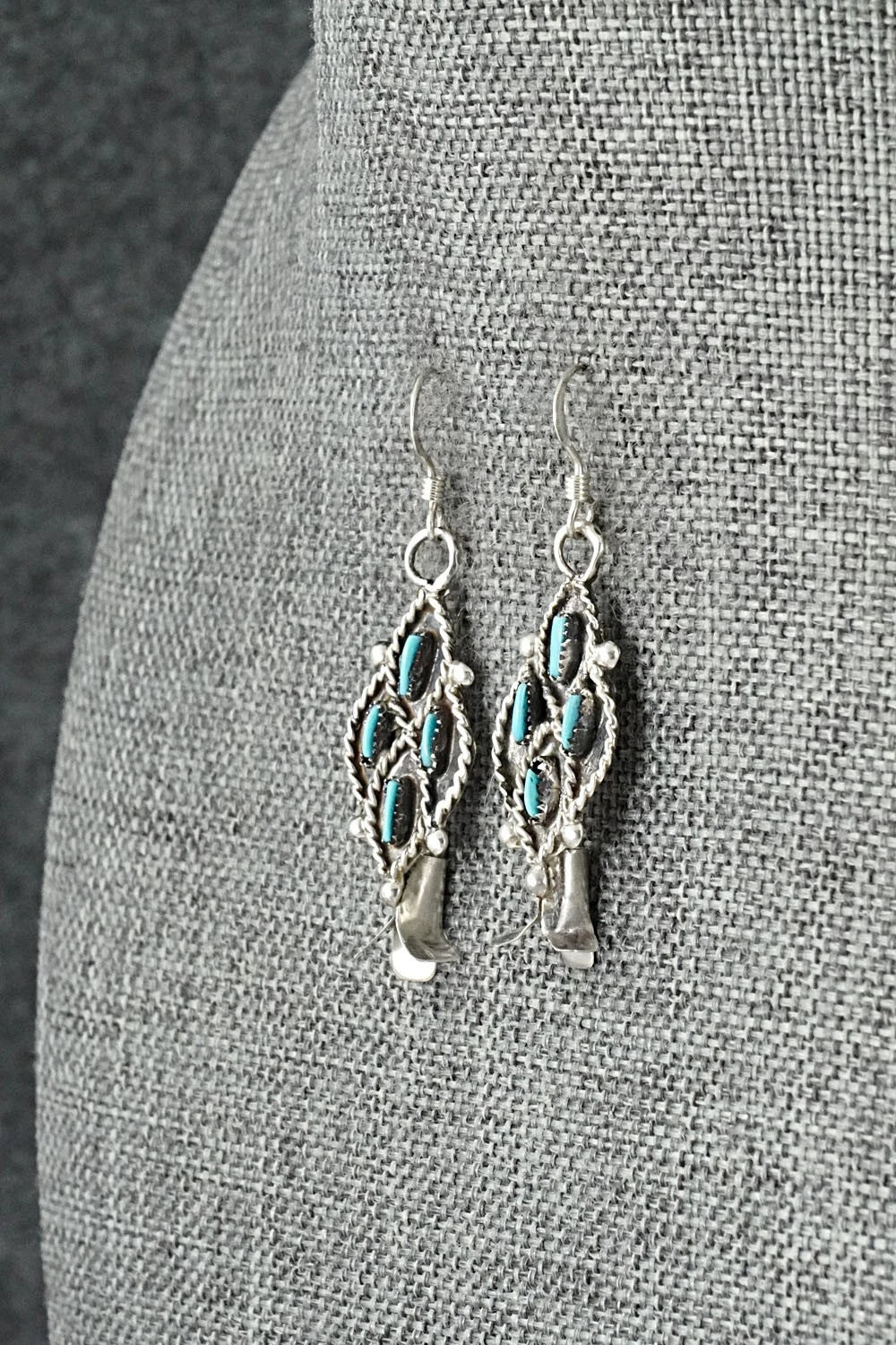 Turquoise & Sterling Silver Squash Blossom Set - Lorna Mahkee