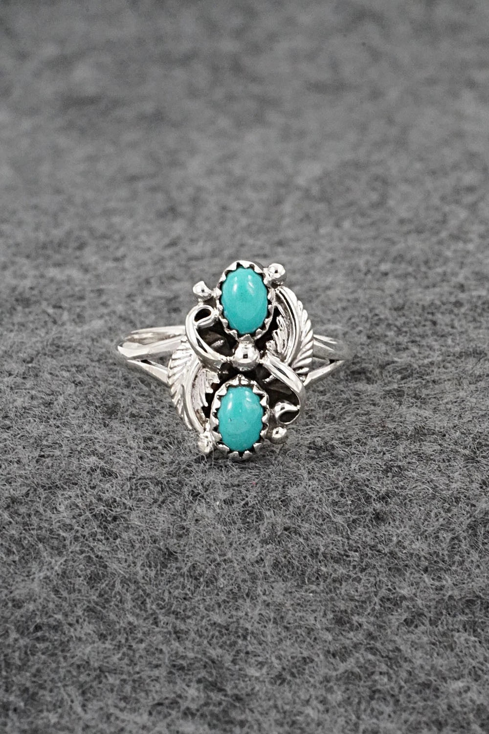 Turquoise and Sterling Silver Ring - Judy Largo - Size 7.75