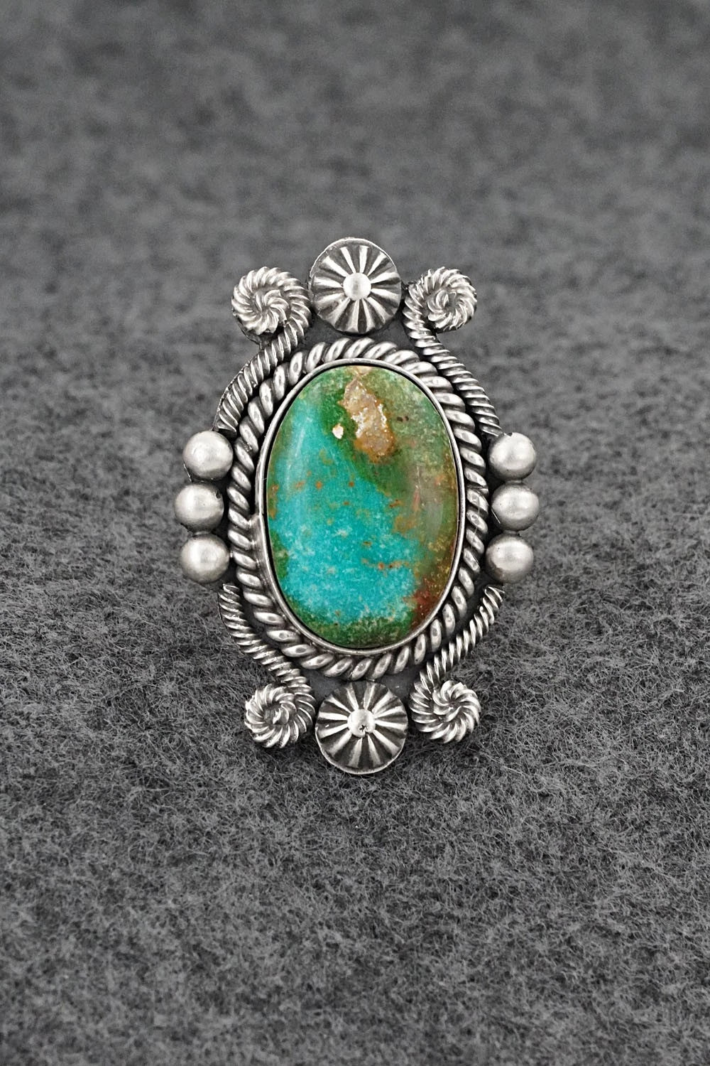 Turquoise & Sterling Silver Ring - Michael Calladitto - Size 8