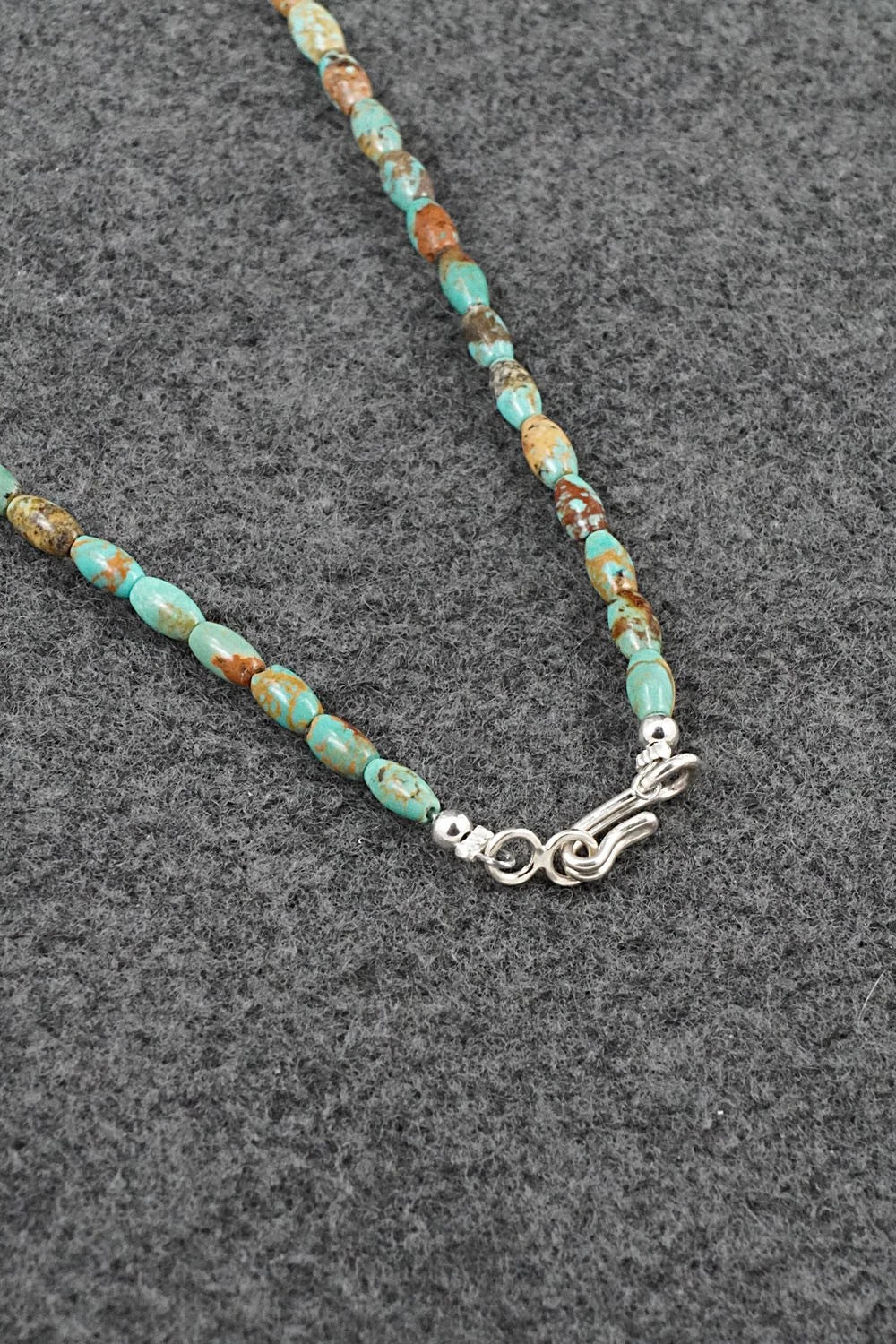 Turquoise & Sterling Silver Necklace 17" - Doreen Jake