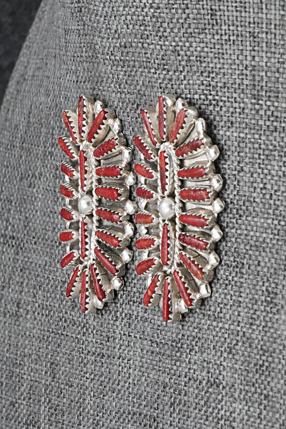 Coral & Sterling Silver Earrings - Philena Byjoe