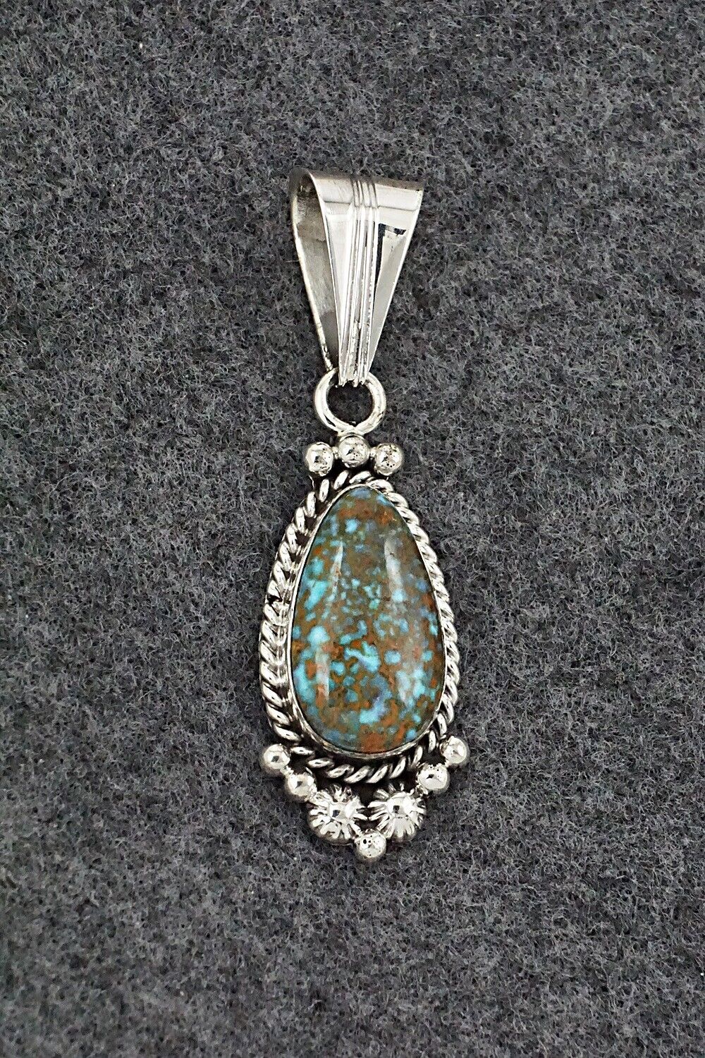 Turquoise & Sterling Silver Pendant - Samuel Yellowhair