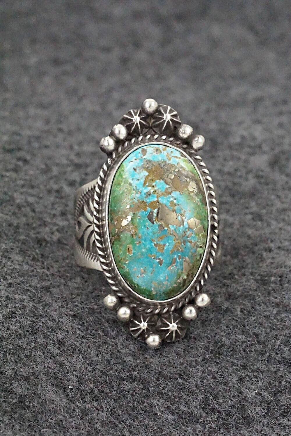 Turquoise & Sterling Silver Ring - Samuel Yellowhair - Size 9