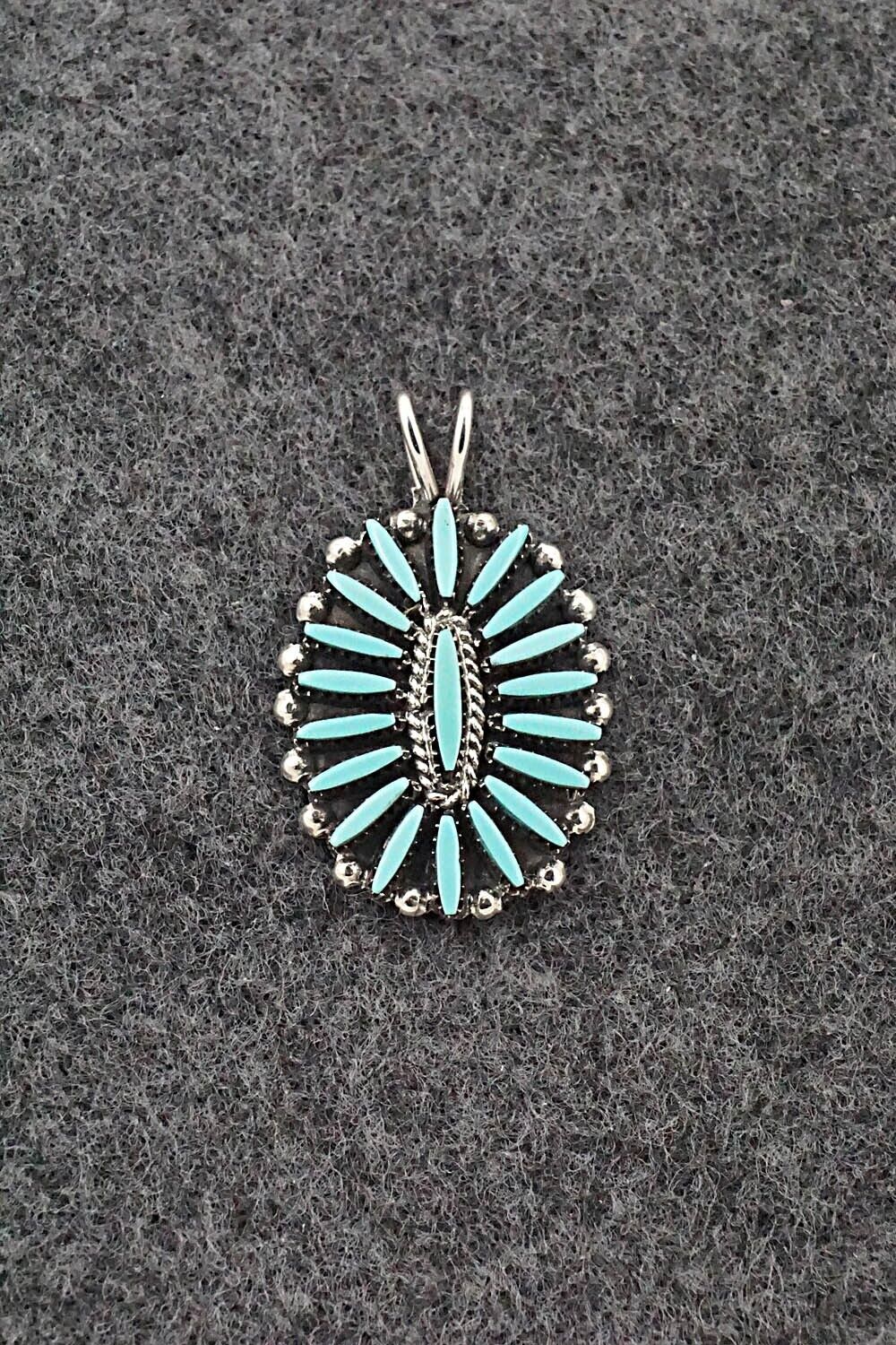 Turquoise & Sterling Silver Pendant - Fritzon Owaleon