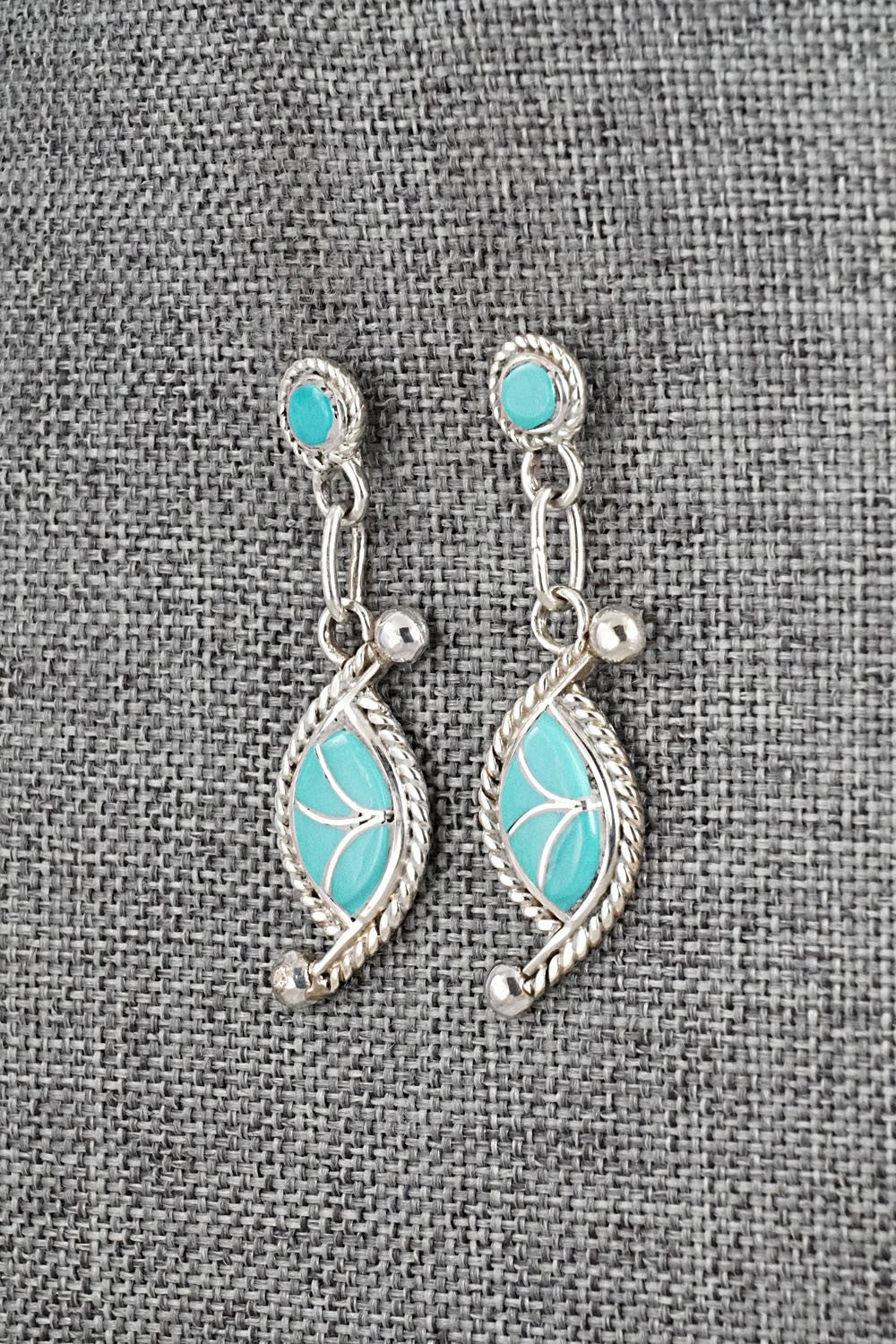 Turquoise & Sterling Silver Earrings - Carlen Seoutewa