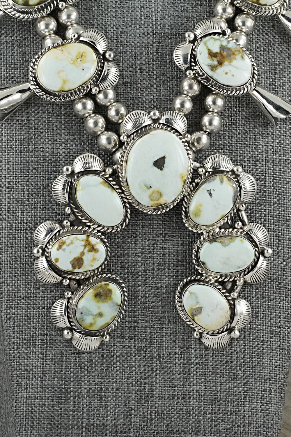 Variscite & Sterling Silver Squash Blossom Set - Vernon Johnson