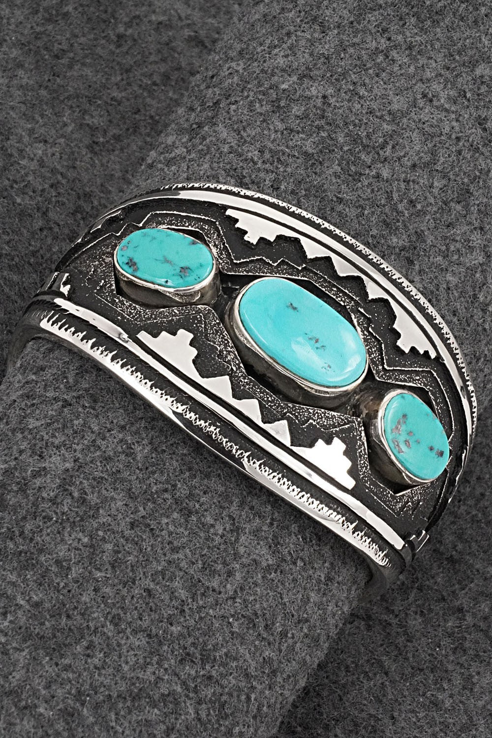 Turquoise & Sterling Silver Vintage Bracelet - Thomas Singer
