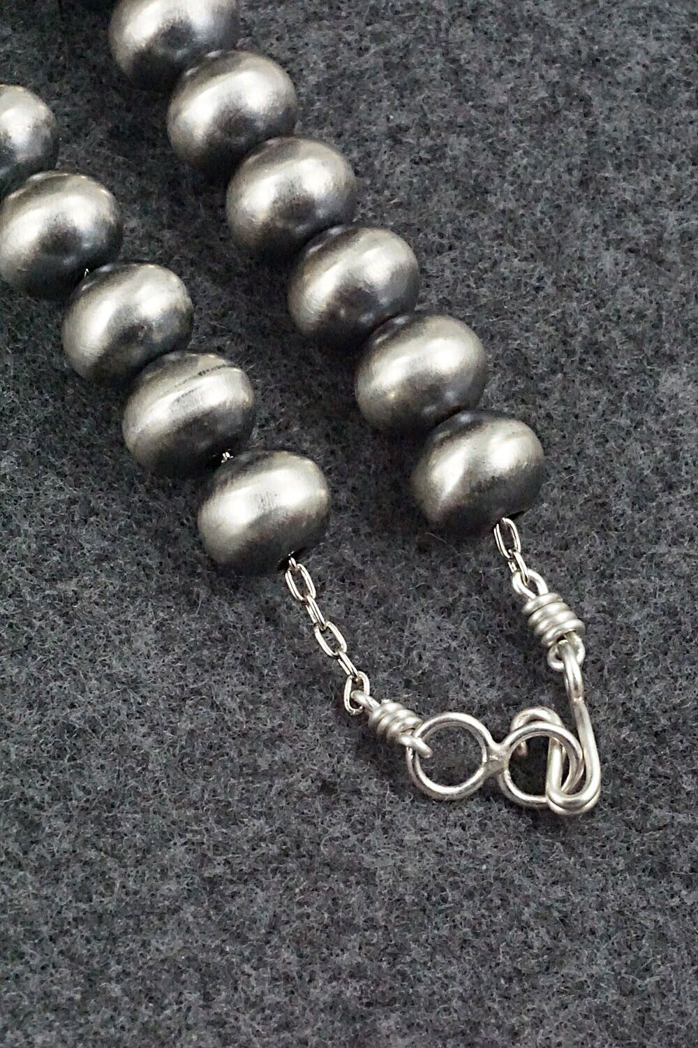 Sterling Silver Navajo Pearl Necklace 20" - Dorinda Mariano