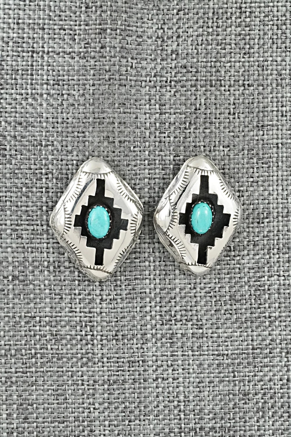 Turquoise & Sterling Silver Earrings - Phil Perry