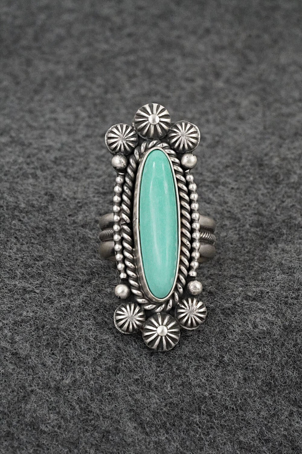 Turquoise & Sterling Silver Ring - Michael Calladitto - Size 7