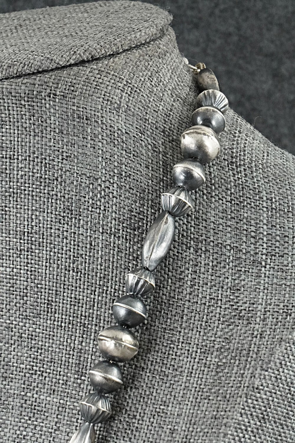 Sterling Silver Navajo Pearl Necklace 28" - Vintage