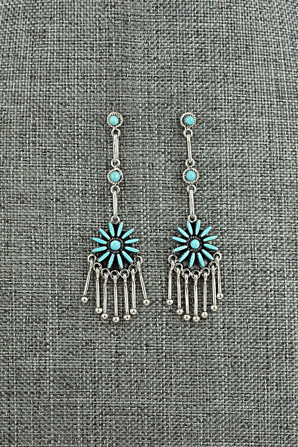 Turquoise & Sterling Silver Earrings - Mildred Ukestine