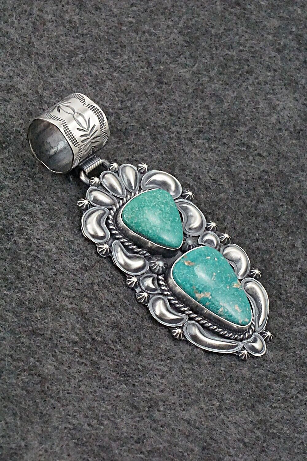 Turquoise & Sterling Silver Pendant - Raymond Delgarito