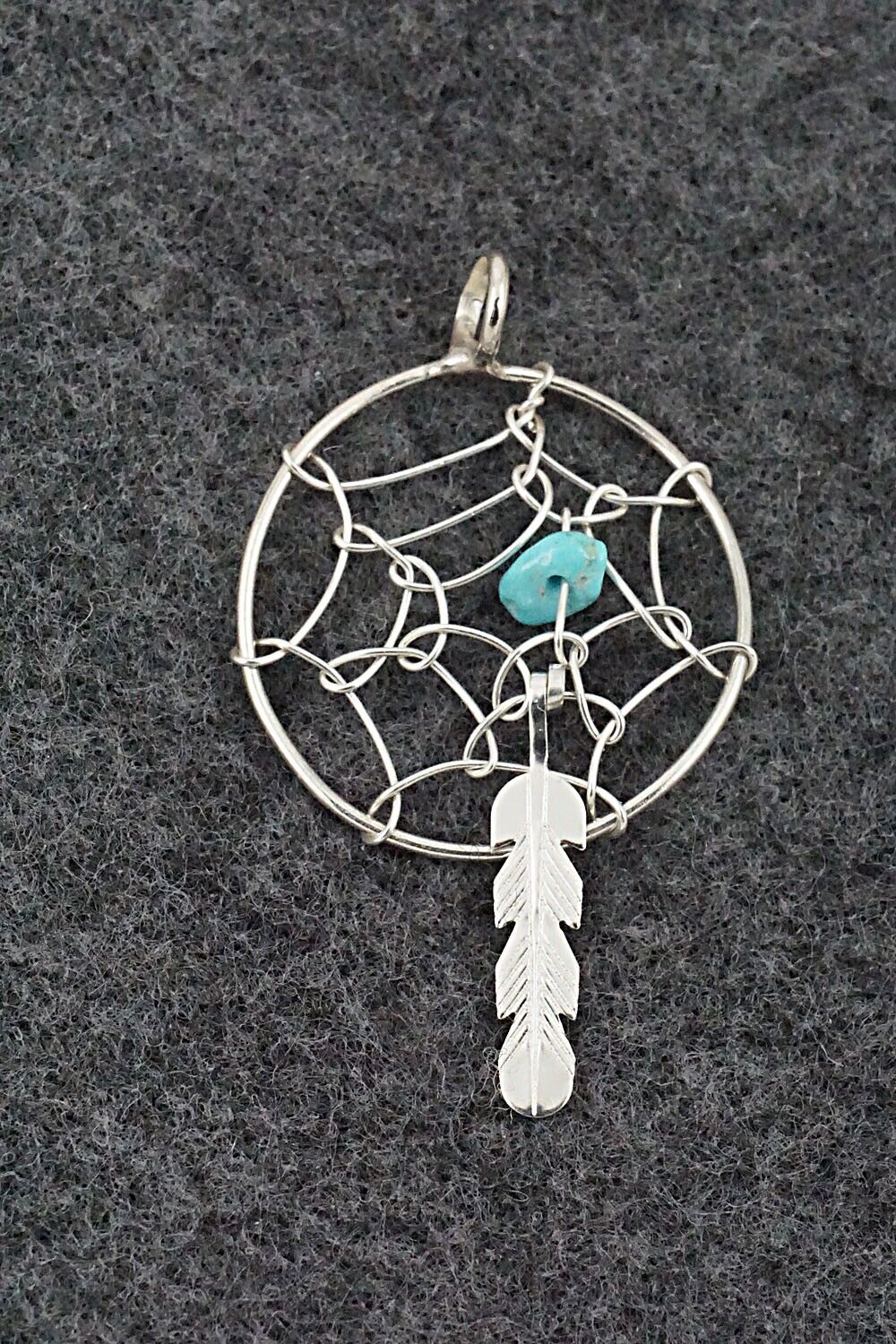 Turquoise and Sterling Silver Pendant - Helena Yazzie