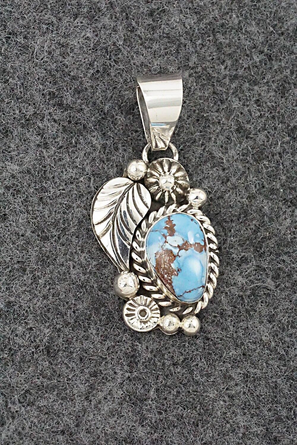 Turquoise & Sterling Silver Pendant - Ella Linkin