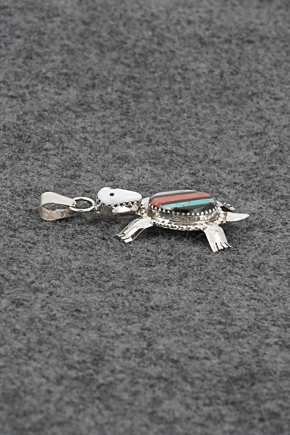 Multi-Stone & Sterling Silver Inlay Pendant - Wayne Haloo