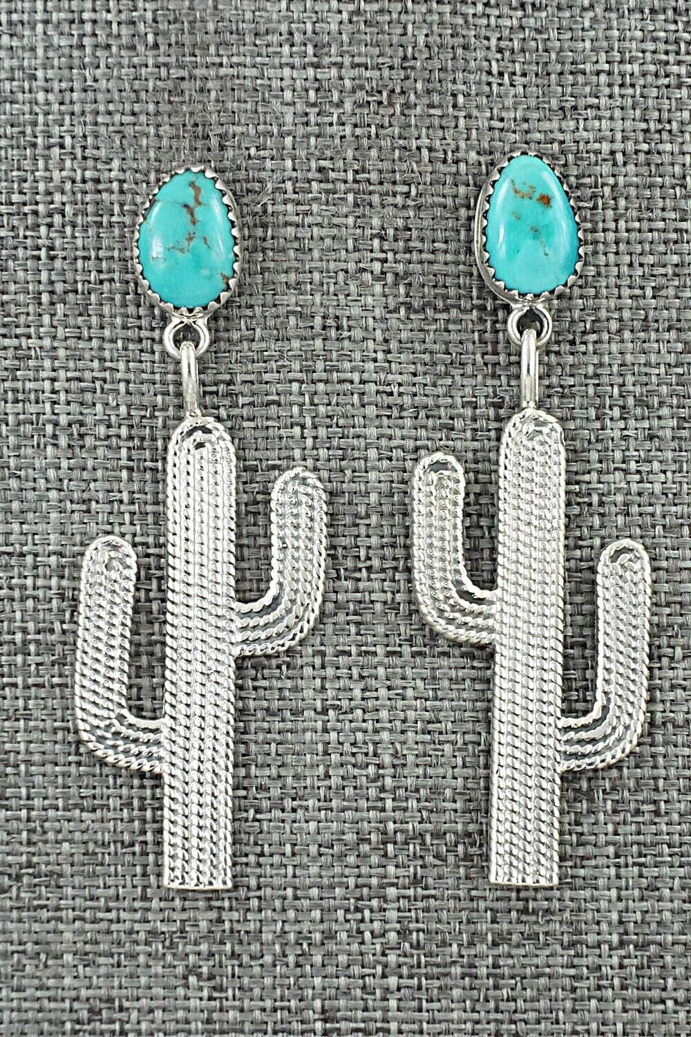 Turquoise & Sterling Silver Earrings - Verley Betone