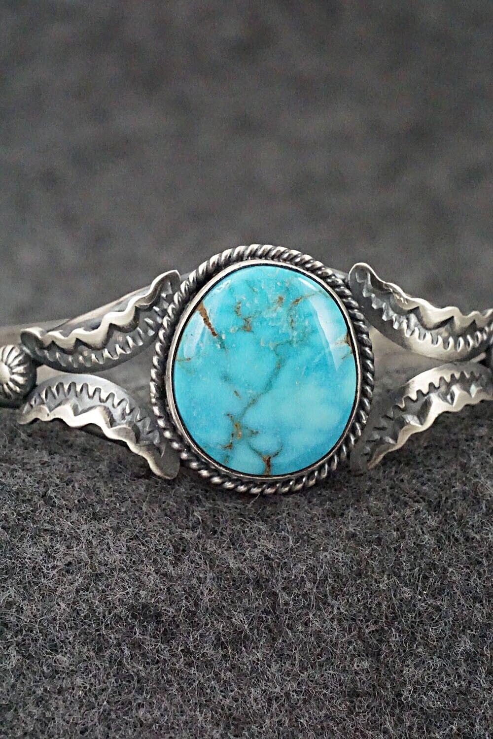 Turquoise & Sterling Silver Bracelet - Gilbert Tom
