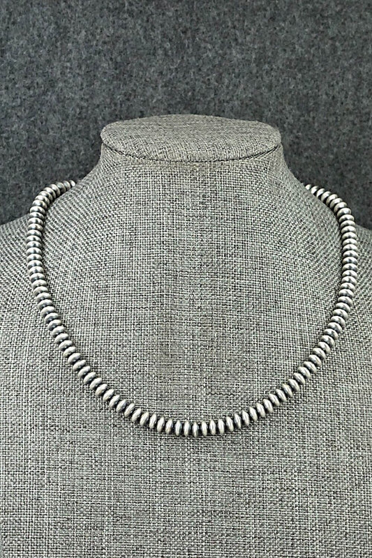Sterling Silver Navajo Pearl Necklace 14" - Dorinda Mariano