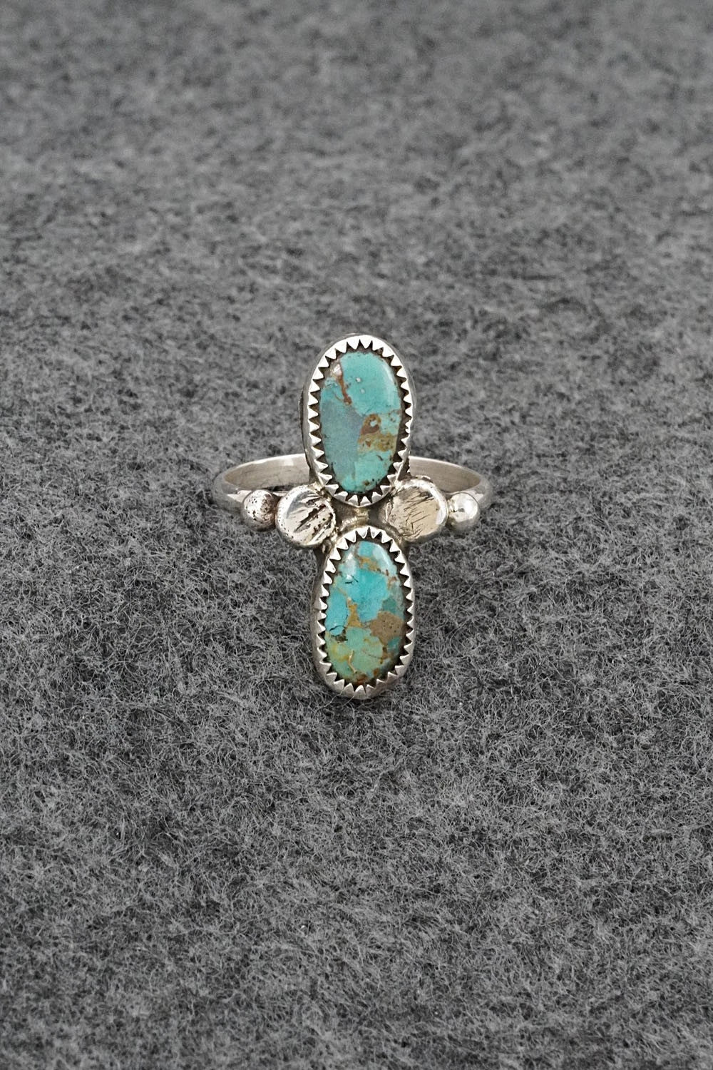 Turquoise & Sterling Silver Ring - Priscilla Reeder - Size 8