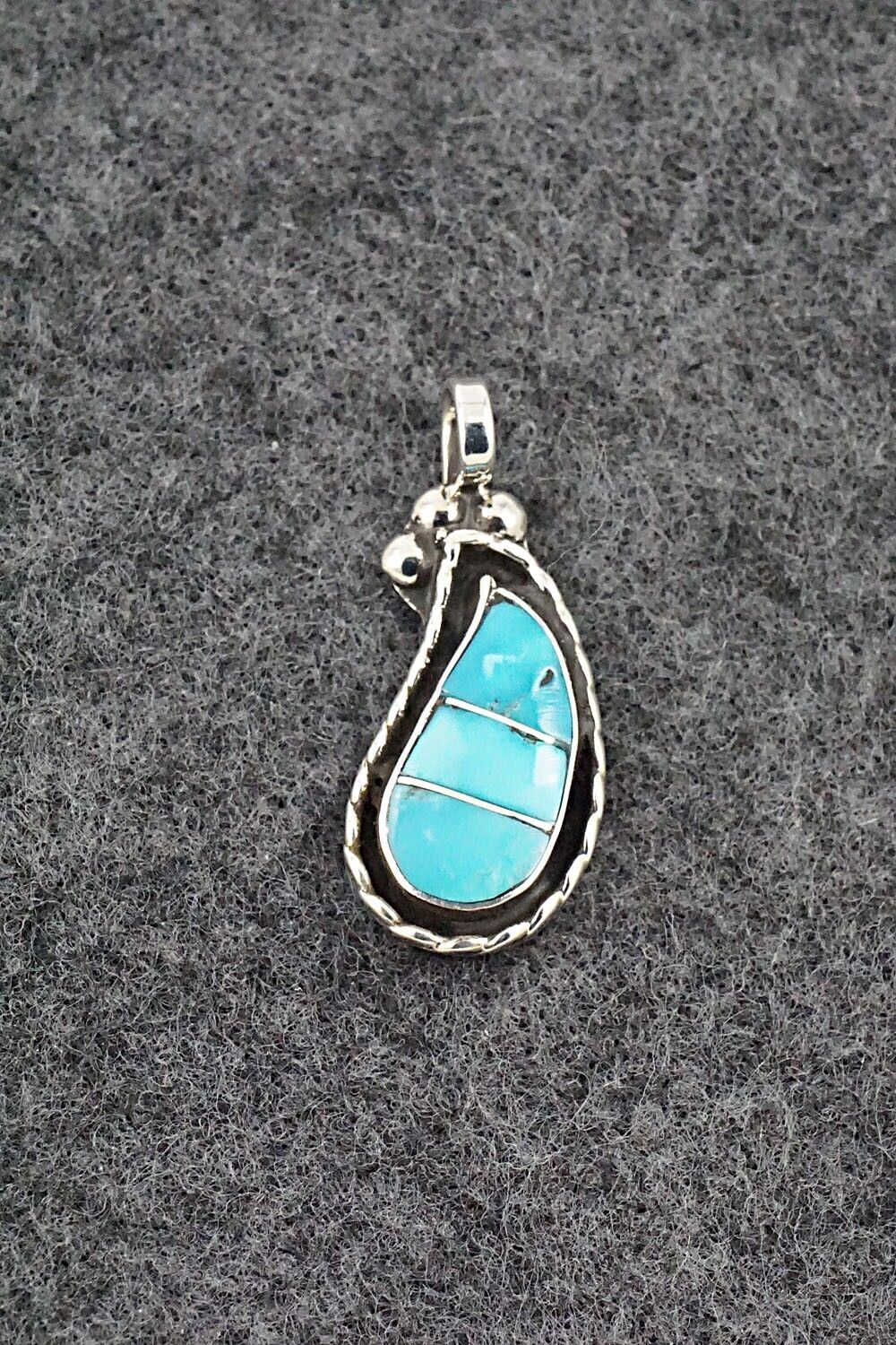 Turquoise & Sterling Silver Pendant - Susie Lowsayatee