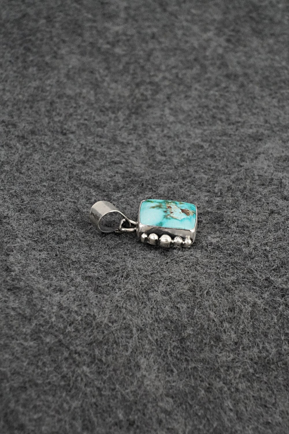 Turquoise & Sterling Silver Pendant - Eugene Gruber