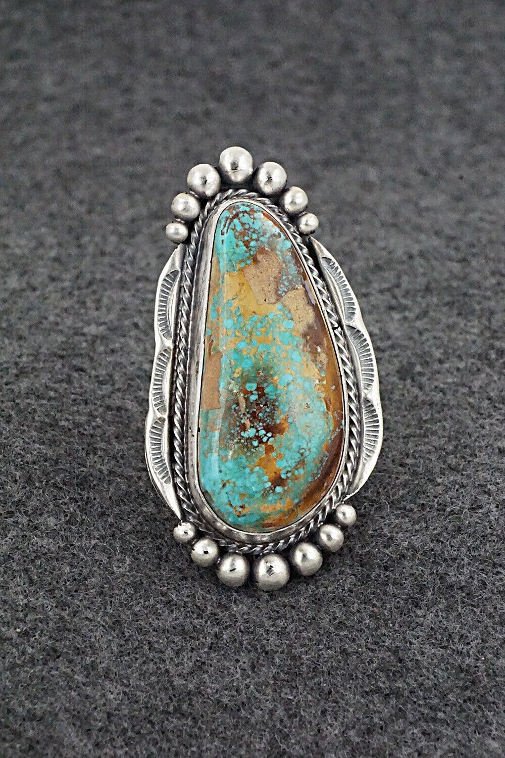Turquoise & Sterling Silver Ring - Paul Livingston - Size 8