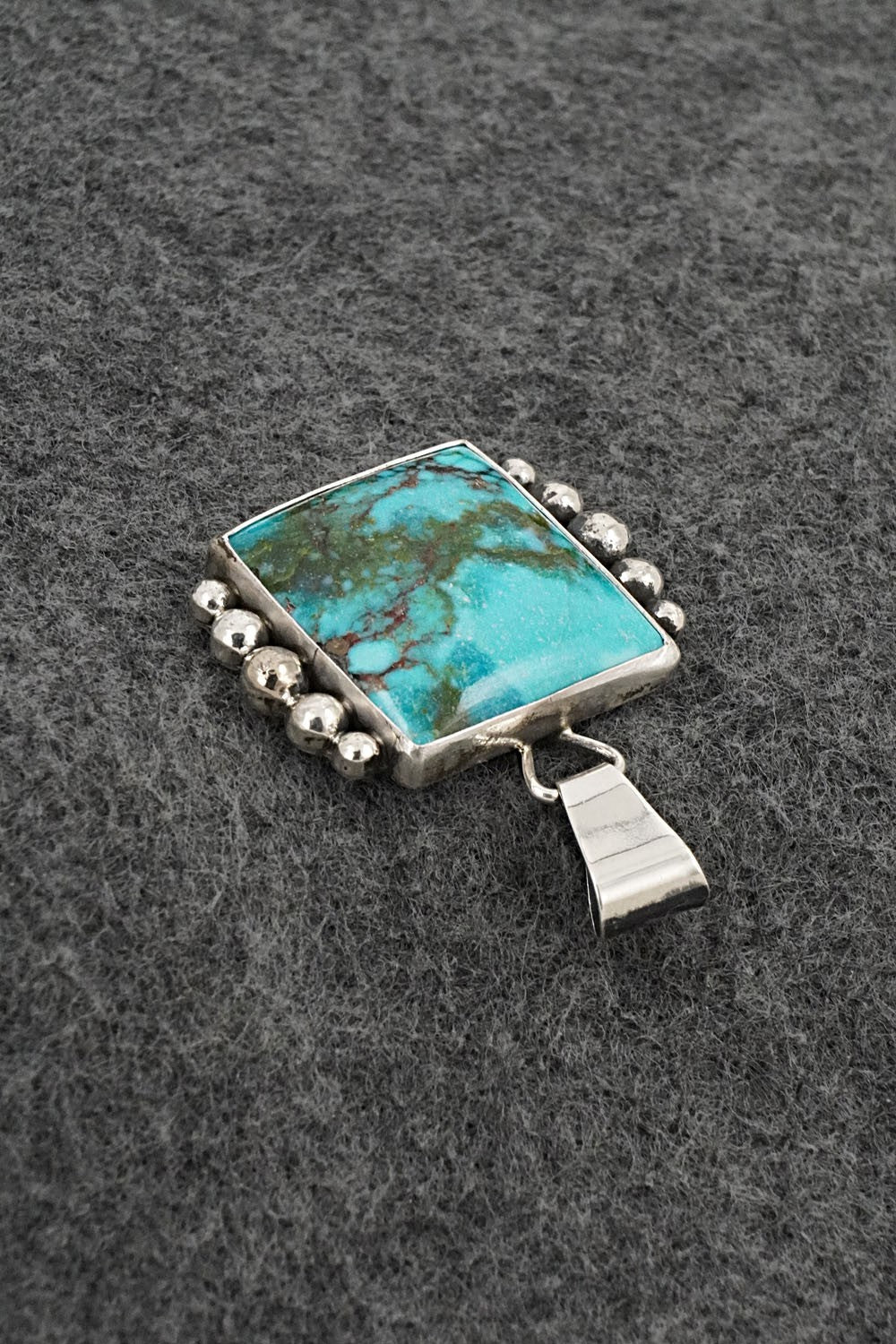 Turquoise & Sterling Silver Pendant - Eugene Gruber